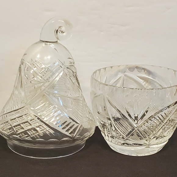 Vintage Glass Pear Shape Candy Bowl - Picture 2 of 3